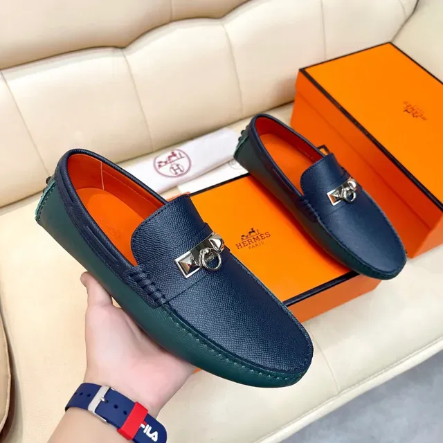هيرميس أوران Navy Orange جلد منسوج هيربكل هاردوير لوفر 3