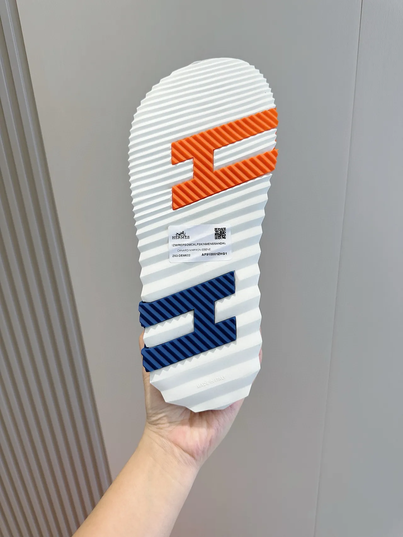 Hermès Oran Slide Orange Navy Black White Slippers 8