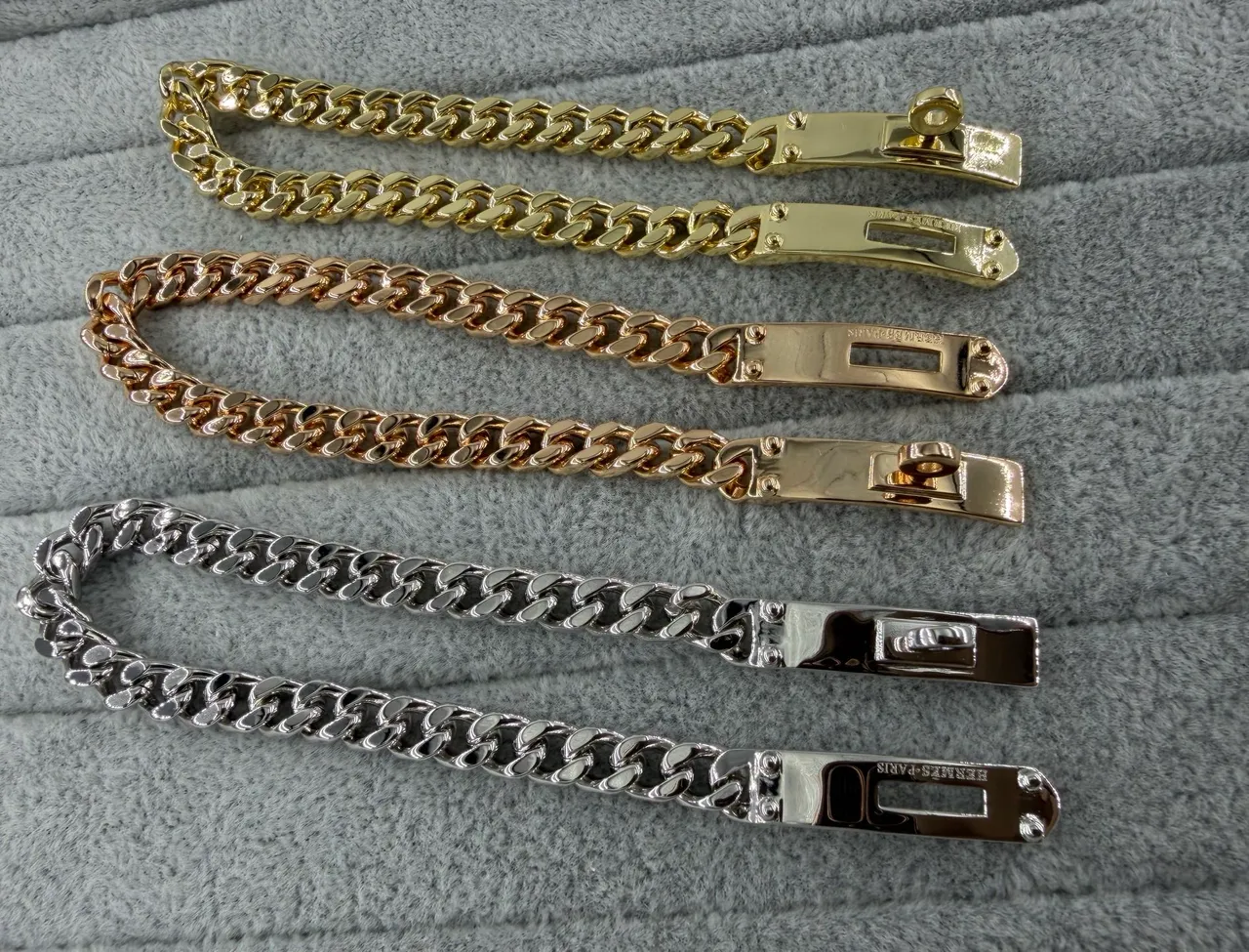 Hermès Silver Heavy Curb-Link Chain Polished Metal Bracelet 4