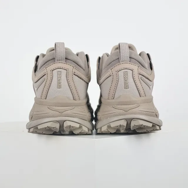Hoka Beige Perforated Suede Upper Gusseted Tongue Running Shoes 8