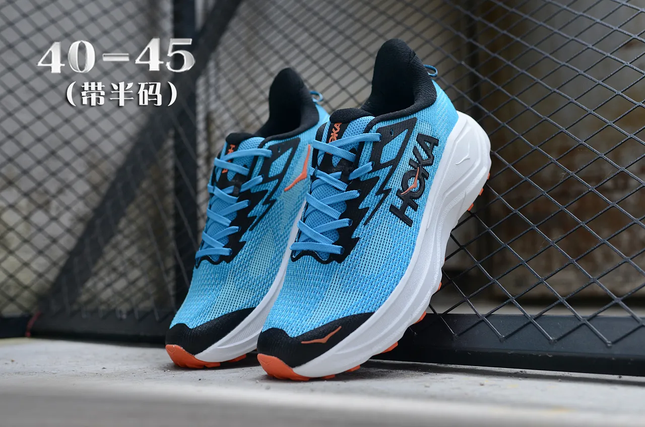 Hoka Chaussures de course bleu noir tige malla ingénierisée semelle moyenne blanche épaisse 5