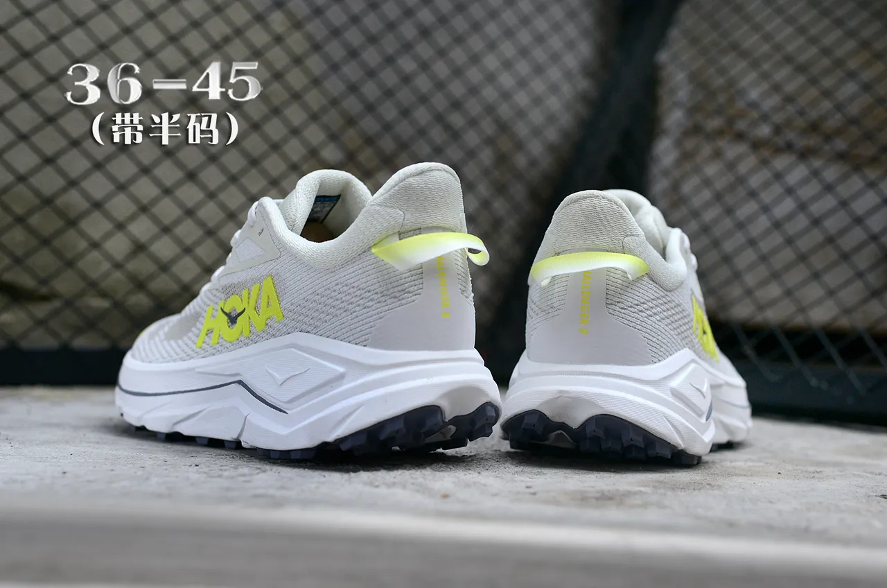 Hoka Clifton Blanc Jaune Tige en maille ingénierée Semelle intermédiaire sculptée épaisse Chaussures de course 6