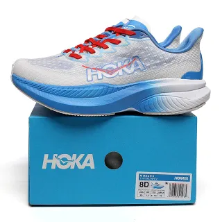 Hoka Mach 6 White Blue Red Zapatos de correr