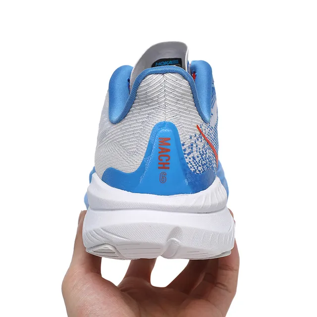Hoka Mach 6 White Blue Red Chaussures de course 4