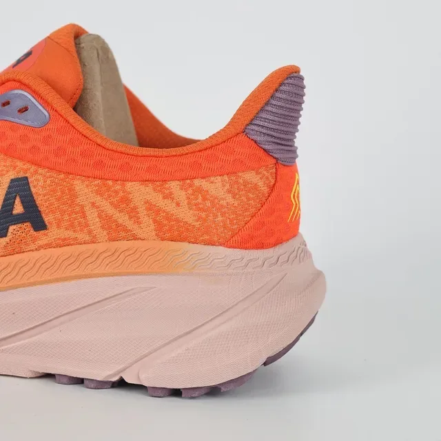 Hoka Orange Purple Engineered Knit Upper Thick Sculpted Midsole Running Shoes 4