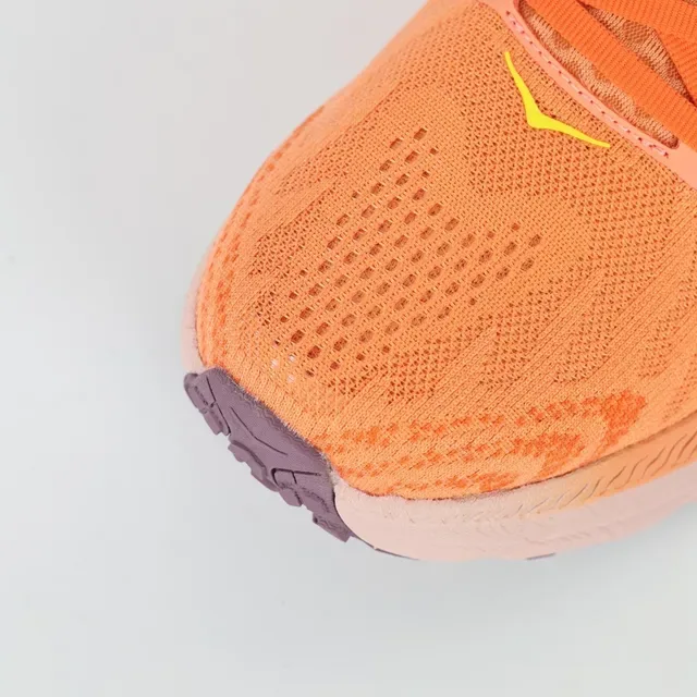 Hoka Orange Purple Engineered Knit Upper Thick Sculpted Midsole Running Shoes 5