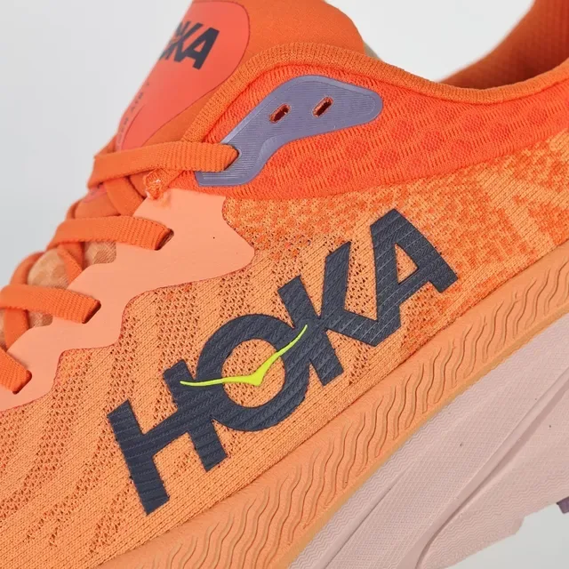 Hoka Orange Purple Engineered Knit Upper Thick Sculpted Midsole Running Shoes 6