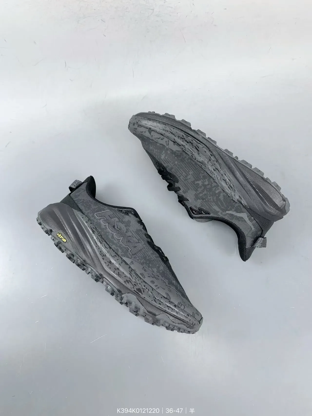 Hoka Speedgoat Black Gray Monochrome Aggressive Tread Running Shoes 2