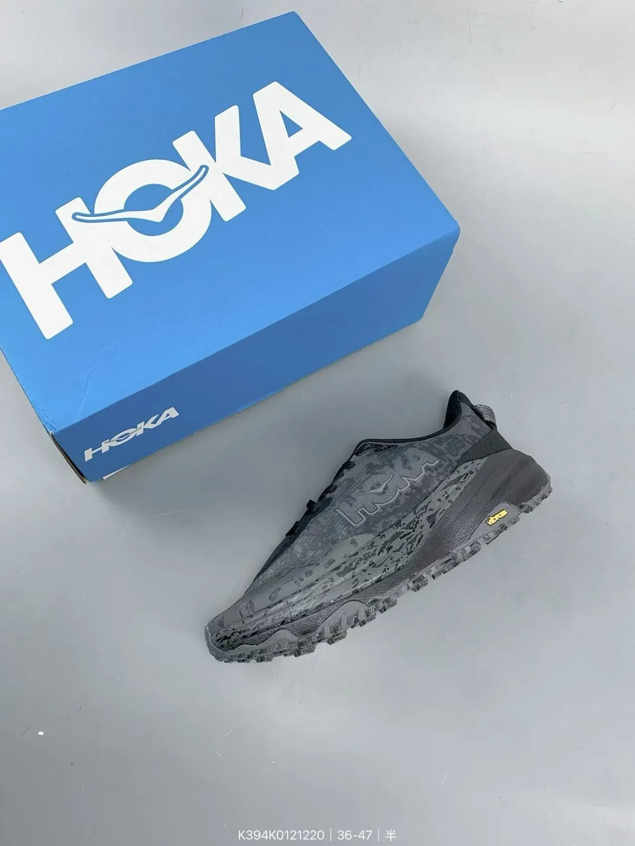Hoka Speedgoat Black Gray Monochrome Aggressive Tread Running Shoes 8