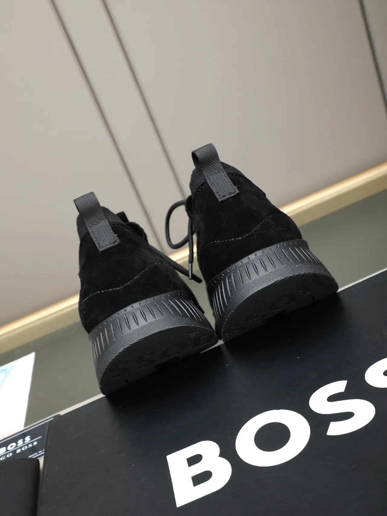 Hugo Boss Black Knit Lace-Up Lifestyle Sneakers 4
