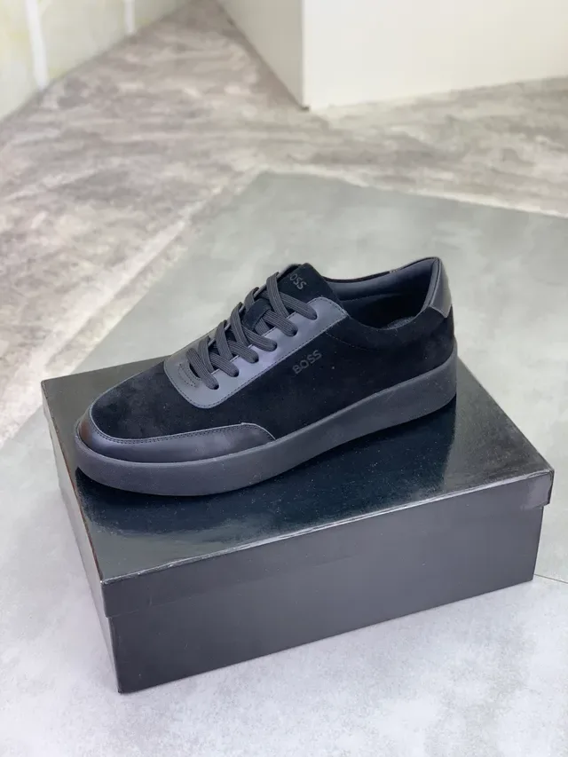 Hugo Boss Black Suede and Leather Panel Lifestyle Sneakers 4