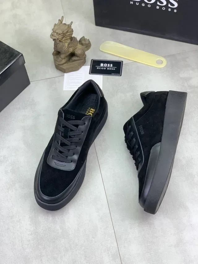 Hugo Boss Black Suede and Leather Panel Lifestyle Sneakers 5