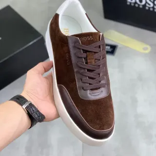 Hugo Boss Brown Suede and Leather Panelled Lifestyle Sneaker