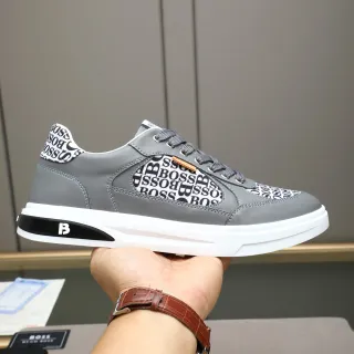 Hugo Boss Gray Monogrammed Lifestyle Sneakers