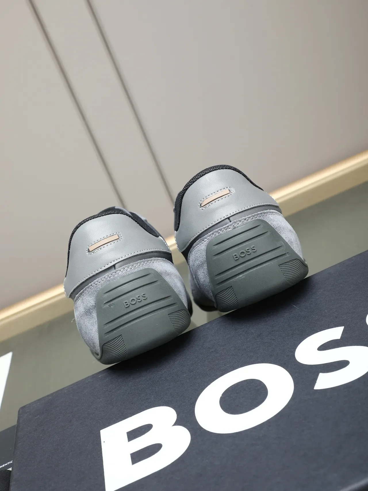 Hugo Boss Gray Suede and Synthetic Lace-Up Lifestyle Sneaker 3