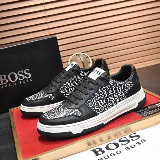 Hugo Boss طباعة المونوغرام أسود وأبيض حذاء lifestyle