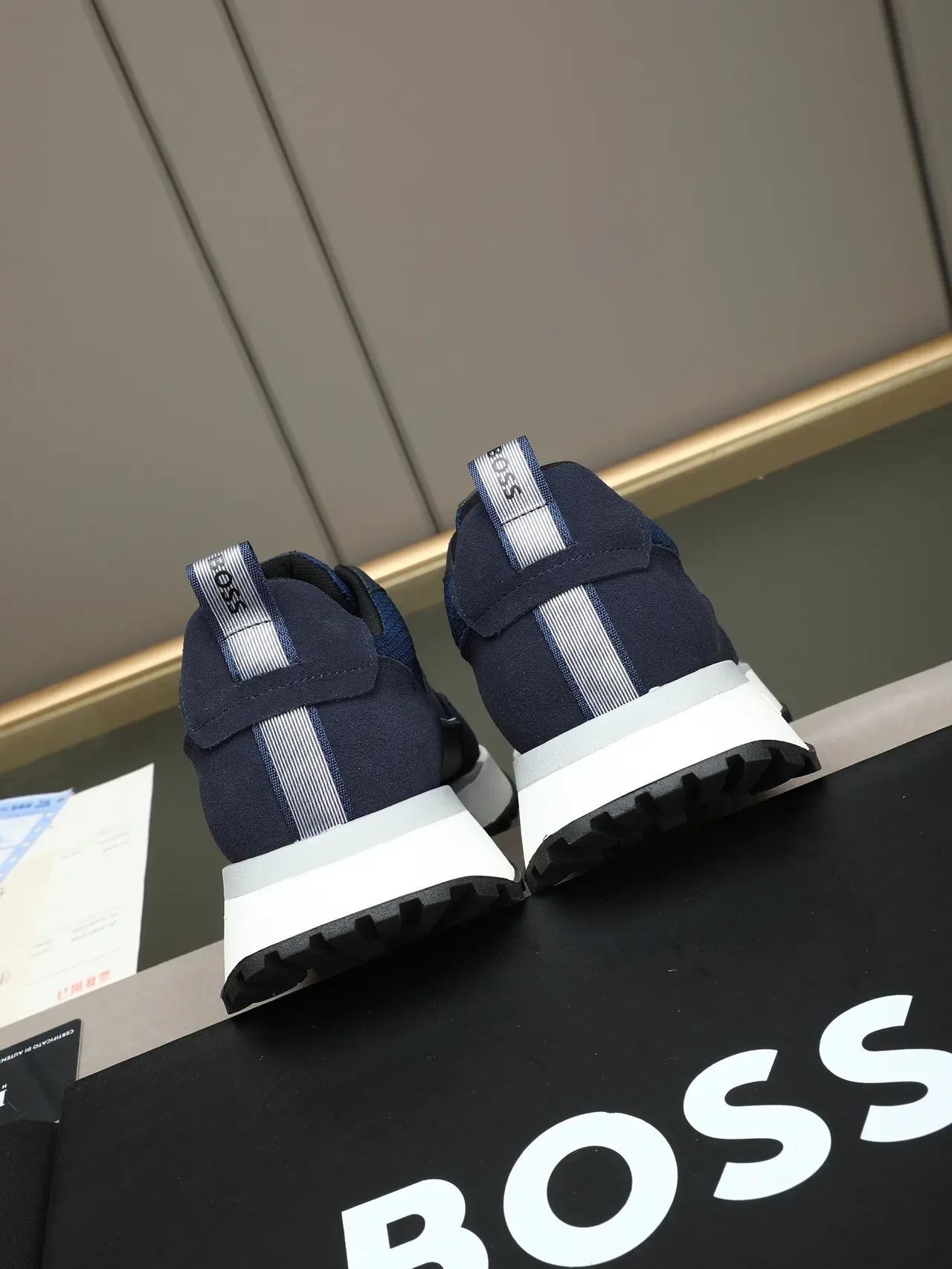 Hugo Boss Navy and White Platform Lifestyle Sneakers 4
