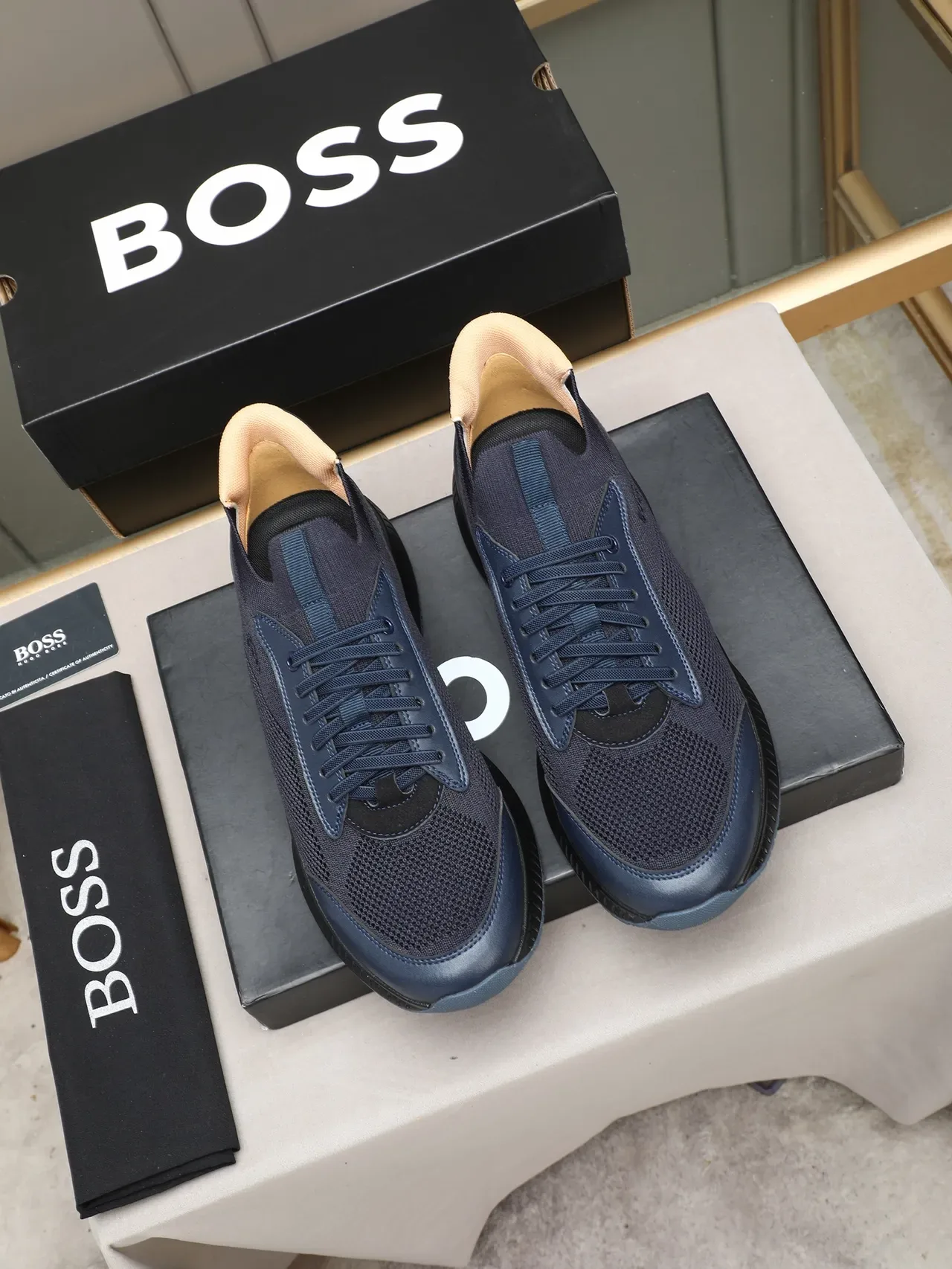 Hugo Boss Chaussures Lifestyle en Knit et Synthétique Navy 2