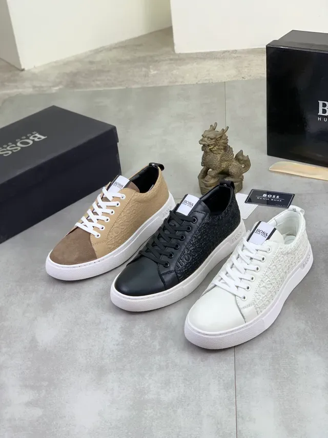 Hugo Boss Two-Tone Embossed Monogram Lifestyle Sneaker 2