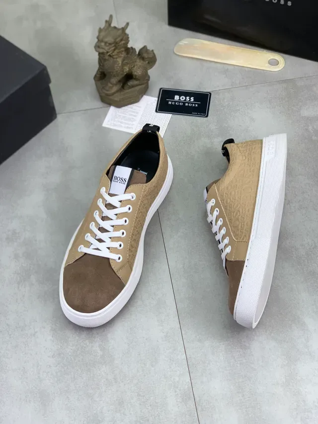 Hugo Boss Two-Tone Embossed Monogram Lifestyle Sneaker 5
