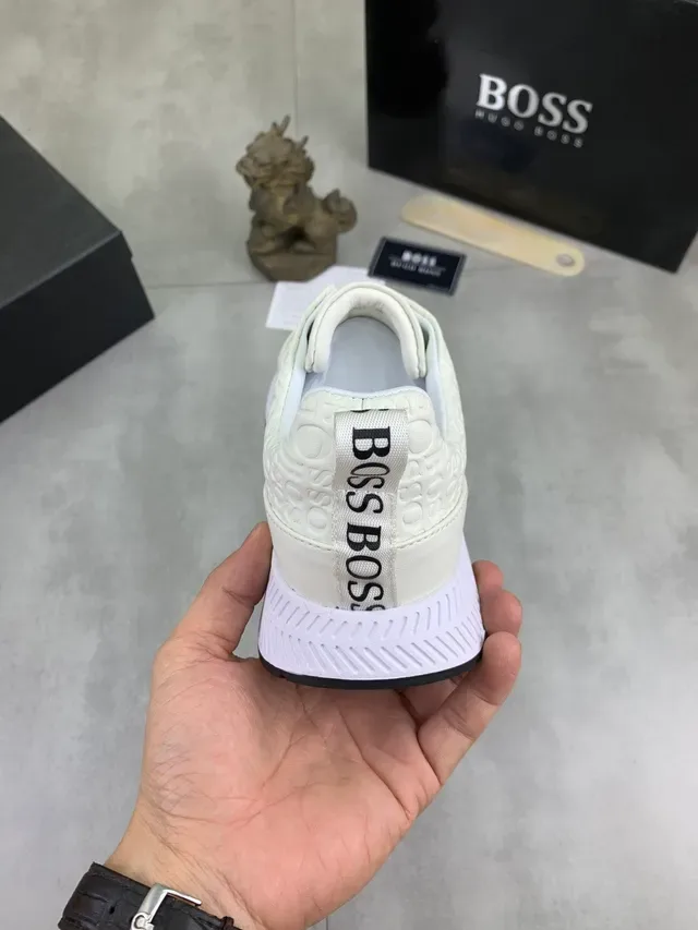 Hugo Boss White Embossed Monogram Slip-On Lifestyle Sneaker 3