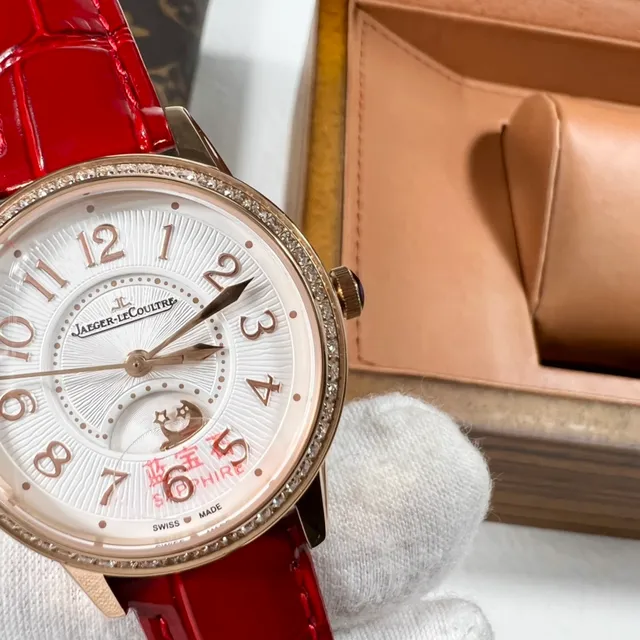 Jaeger-LeCoultre Rendez-Vous Diamond Bezel Red Alligator Strap Mechanical Watch 7