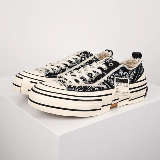 JW Anderson Bandana Sneaker Black White Canvas Frayed Raw-Edge Collar Lifestyle Sneakers 2