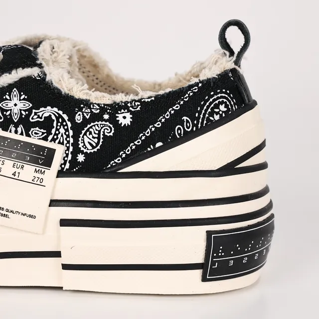 JW Anderson Bandana Sneaker Black White Canvas Frayed Raw-Edge Collar Lifestyle Sneakers 4