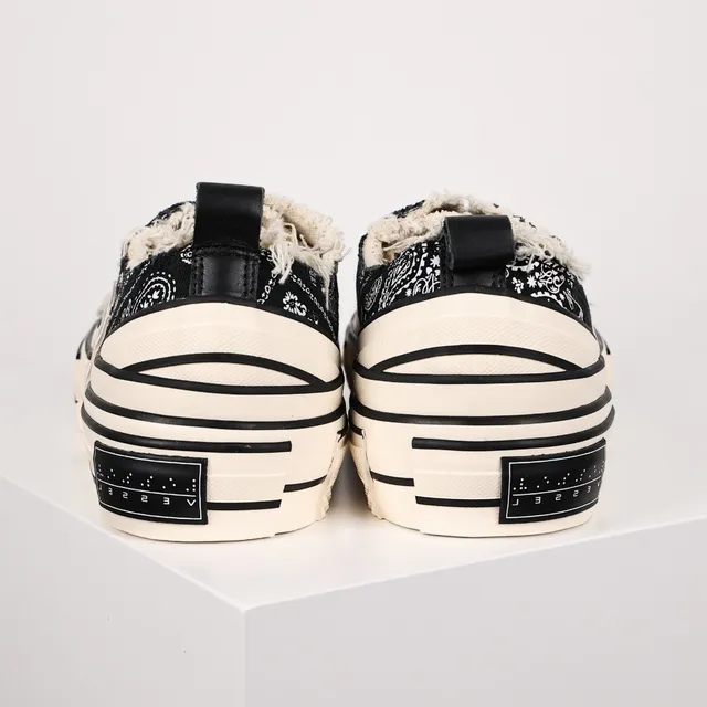 JW Anderson Bandana Sneaker Black White Canvas Frayed Raw-Edge Collar Lifestyle Sneakers 8