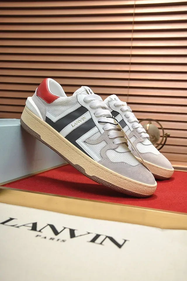 Lanvin 白色灰色低帮混合材质鞋面生活方式运动鞋 8