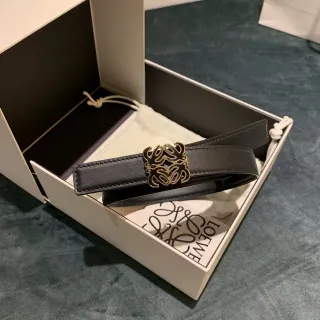 Loewe Anagram Black Leather Belt
