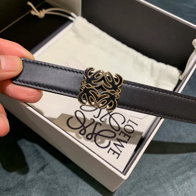 Loewe Anagram Black Leather Belt 2