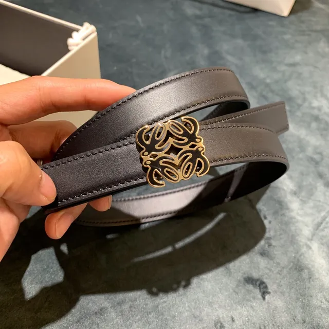 Loewe Anagram Black Leather Belt 4