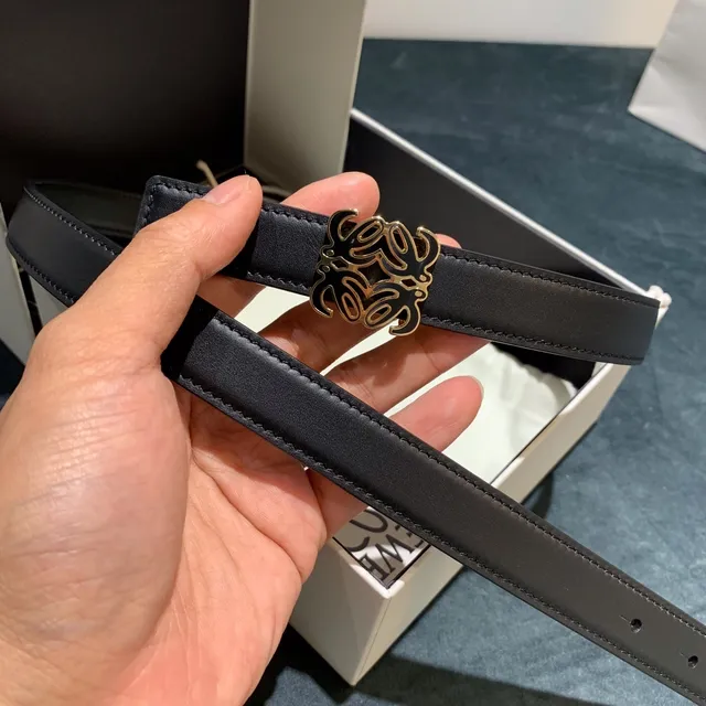 Loewe Anagram Black Leather Belt 6