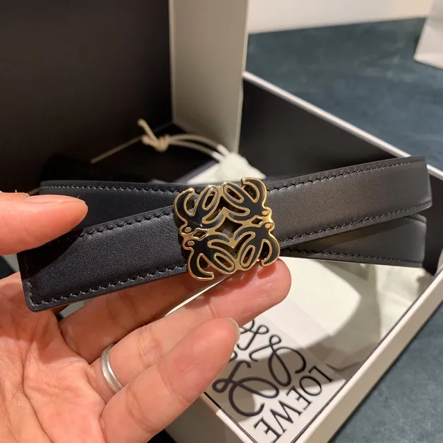 Loewe Anagram Black Leather Belt 7