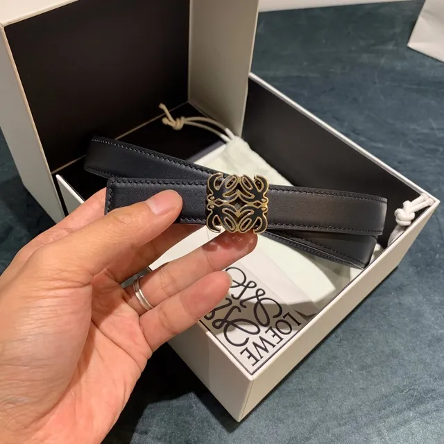 Loewe Anagram Black Leather Belt 8