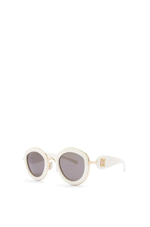 Loewe Black Gold Round-Oval Acetate Rim Metal Accents Sunglasses 3