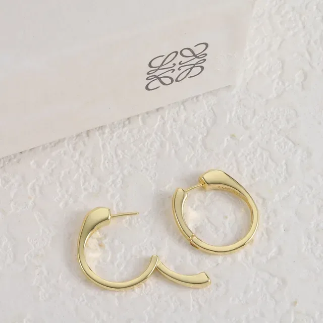 Loewe Créoles Minimalistes Argent et Or à Charnière 2