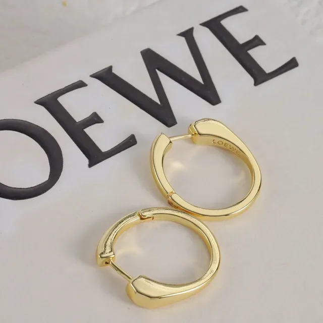 Loewe Créoles Minimalistes Argent et Or à Charnière 3