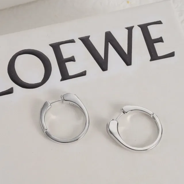 Loewe Créoles Minimalistes Argent et Or à Charnière 5