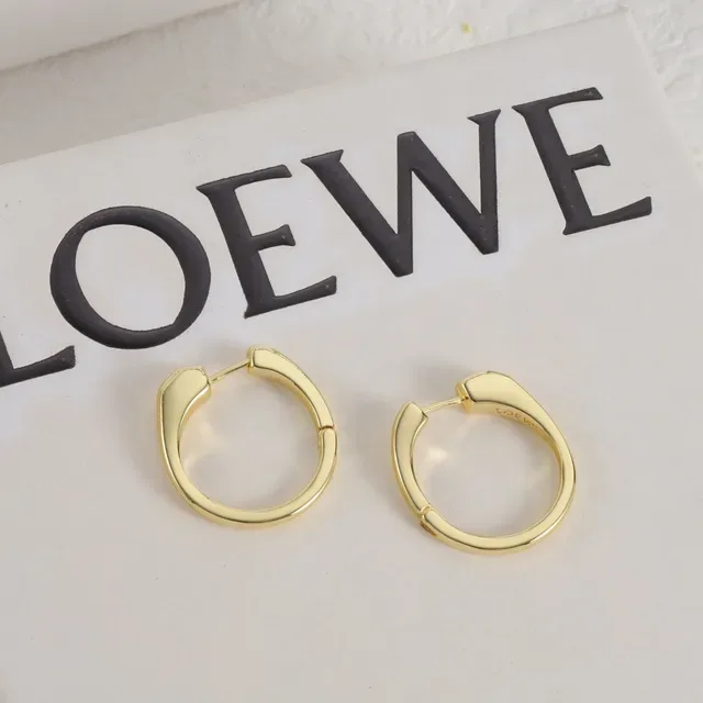 Loewe Créoles Minimalistes Argent et Or à Charnière 6