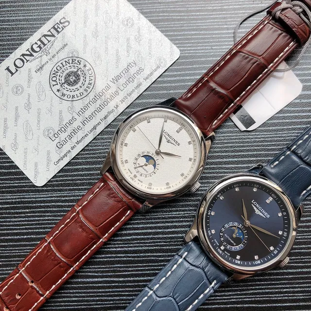 Longines Master Collection Moonphase White Dial Brown Leather Mechanical Watch 2