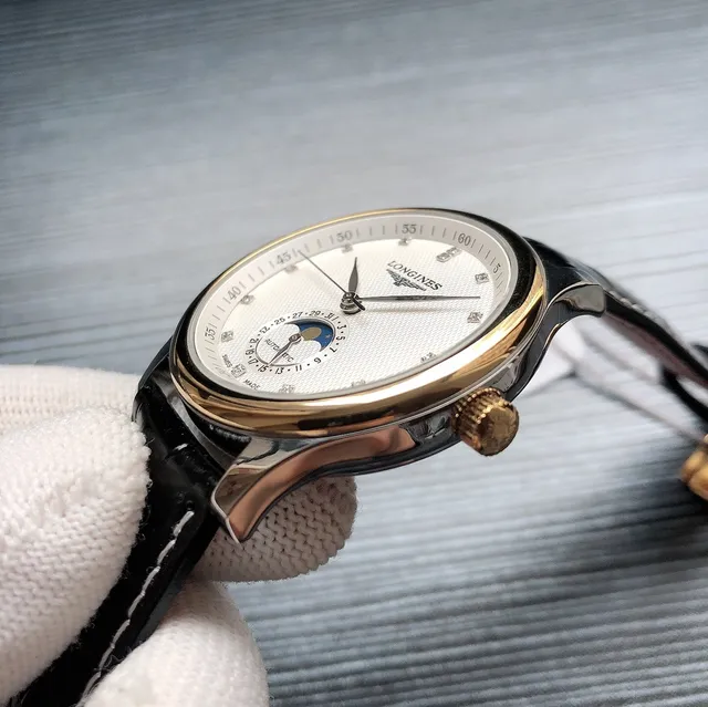 Longines Master Collection Moonphase White Dial Brown Leather Mechanical Watch 6