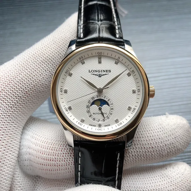 Longines Master Collection Moonphase White Dial Brown Leather Mechanical Watch 7