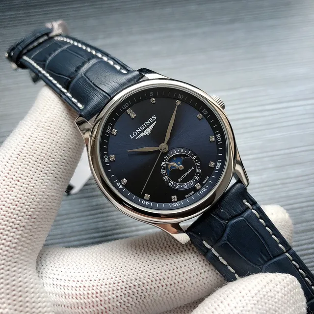 Longines Master Collection Moonphase White Dial Brown Leather Mechanical Watch 9