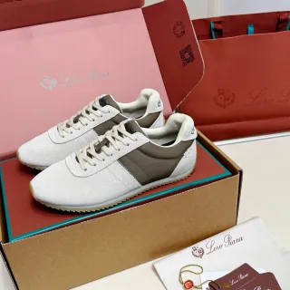 Loro Piana Low-Top Suede and Textile Sneakers