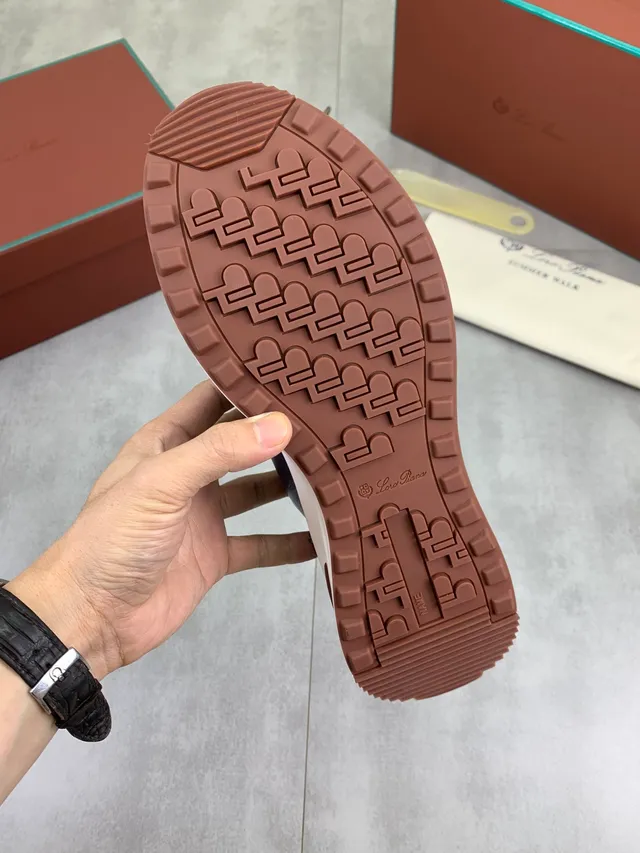 Loro Piana Passeio de Verão Mocassim de Couro Navy 2