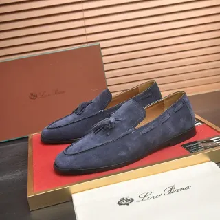 Loro Piana Tassel Loafer Navy Black Suede Detail Loafer