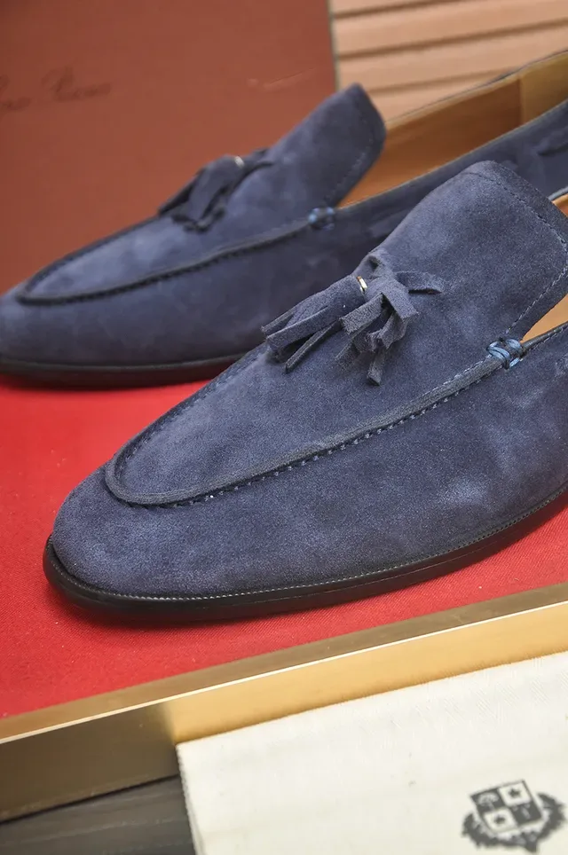 Loro Piana Tassel Loafer Navy Black Suede Detail Loafer 2