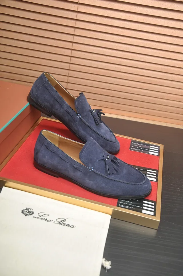 Loro Piana Tassel Loafer Navy Black Suede Detail Loafer 4